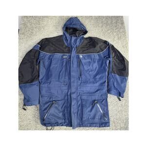 Gander Mtn Jacket Mens 2XLT Blue Tech20 Waterproof Hooded Parka Outdoor Pockets